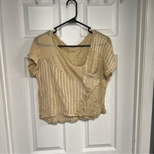 Beige Knit Women’s Crop Top Size S